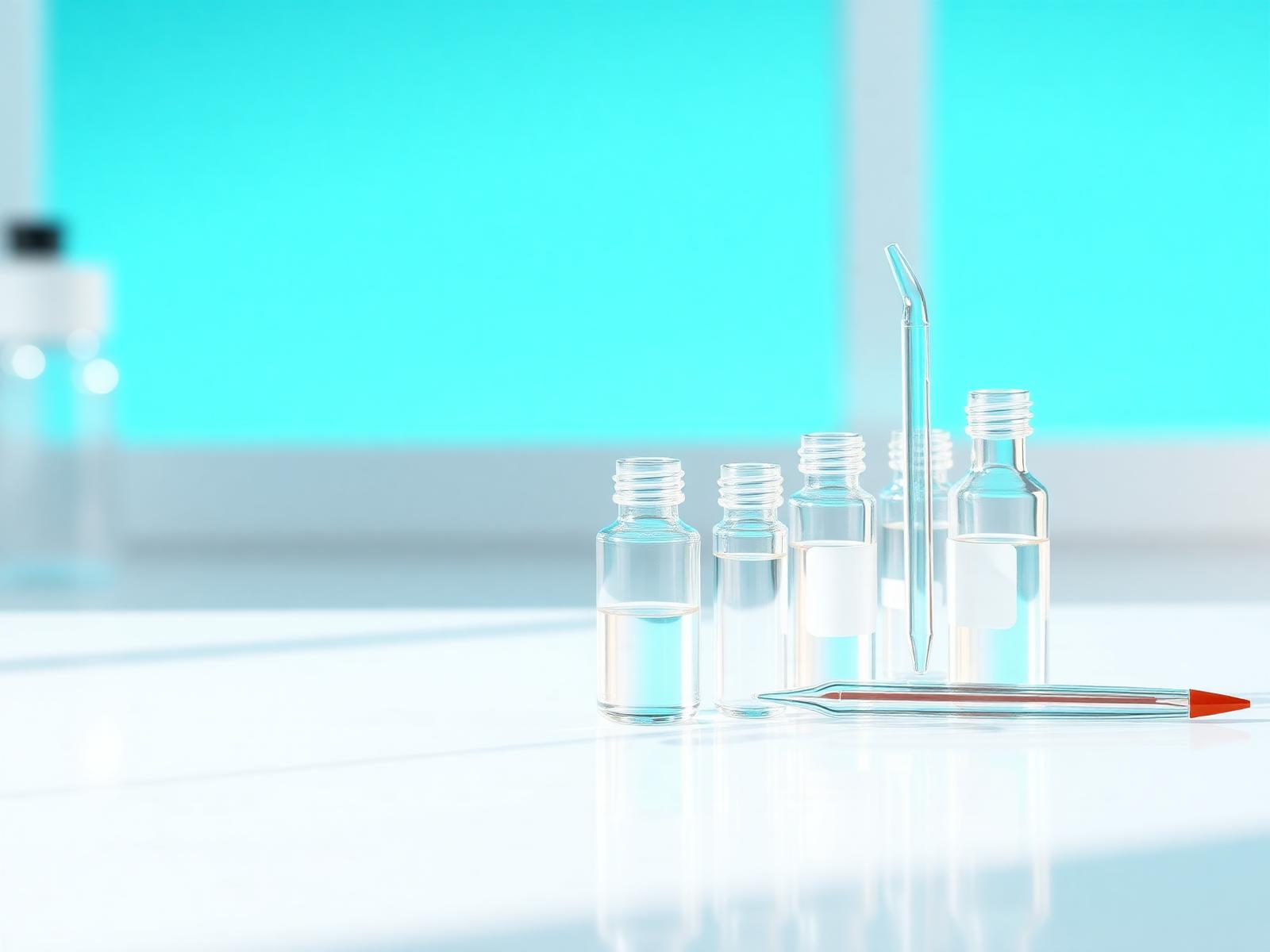 Laboratorium met peptide-flacons